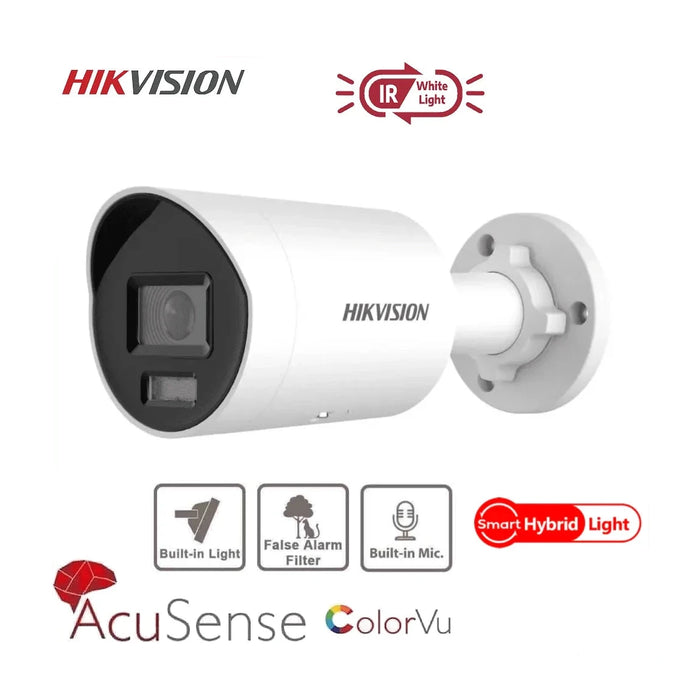 Hikvision 8MP IP Camera DS-2CD2087G2H-LIU 4K Smart Hybrid ColorVu and IR AcuSense Mini Bullet Camera