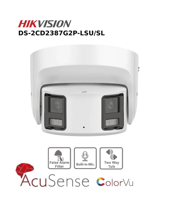 Hikvision 8MP IP Camera DS-2CD2387G2P-LSU/SL(4MM)(C) 4K Panoramic ColorVu Turret Network Camera