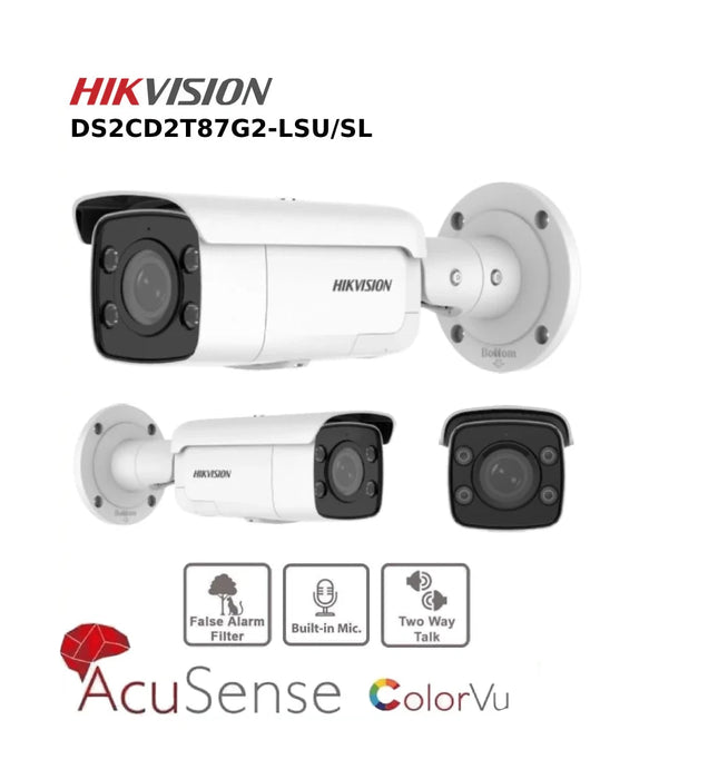 Hikvision 8MP IP Camera DS-2CD2T87G2-LSU/SL ColorVu Fixed Bullet Network Camera With Two Way Talk