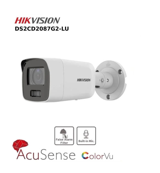 Hikvision 8MP IP Camera DS-2CD2087G2-LU ColorVu Fixed Bullet Network Camera With Strobe Light