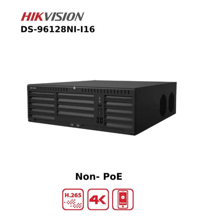 Hikvision DS-96128NI-I16 128 Channel Non-PoE 12MP 4K NVR With 16 HDD Bays