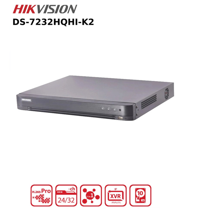 Hikvision DS-7232HQHI-K2 4MP 32Ch Turbo HD DVR With 2 HDD Bays