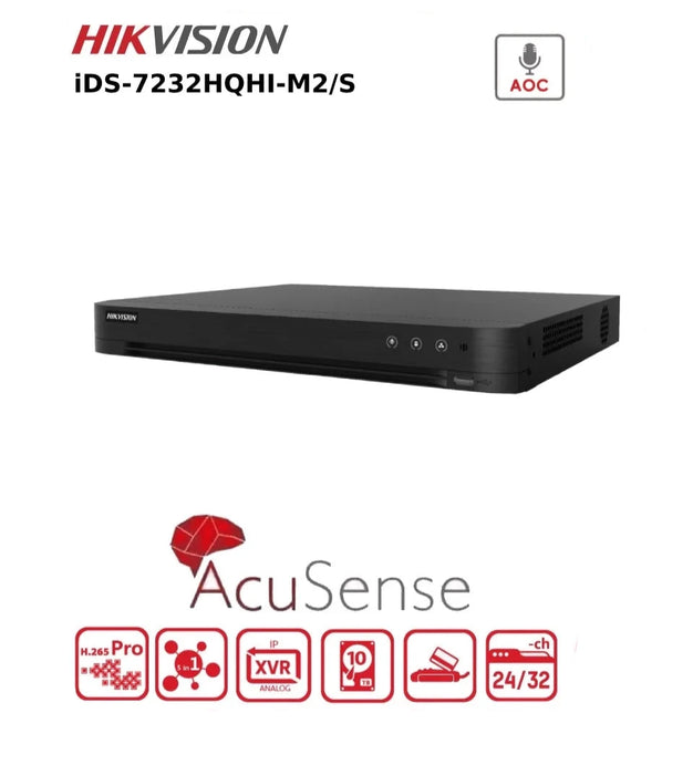 Hikvision 4MP 32 Channel 1080p DVR iDS-7232HQHI-M2/S  1U H.265 AcuSense DVR -